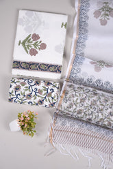 Premium Sanganeri Printed Cotton Suit With Kota Doria Duppta(BFCOTKD54)